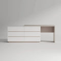 97.63" Modern Expandable Dresser Desk Combo for Home Office with 6 Drawers