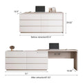 97.63" Modern Expandable Dresser Desk Combo for Home Office with 6 Drawers