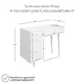 Nathan James Daisy Modern Farmhouse Desk with Storage and Brass Accents