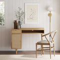 Nathan James Daisy Modern Farmhouse Desk with Storage and Brass Accents