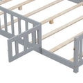 Kids' Full-Size Wooden Floor Bed with Fence and Door