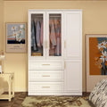 74.8-Inch Tall Large Modular Wardrobe Closet with Glass Doors