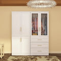 74.8-Inch Tall Large Modular Wardrobe Closet with Glass Doors
