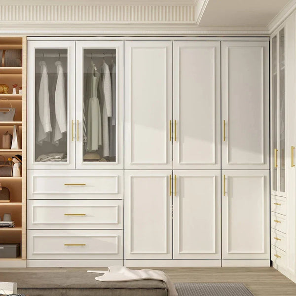 74.8-Inch Tall Large Modular Wardrobe Closet with Glass Doors