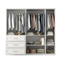74.8-Inch Tall Large Modular Wardrobe Closet with Glass Doors