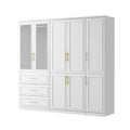 74.8-Inch Tall Large Modular Wardrobe Closet with Glass Doors