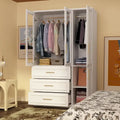 74.8-Inch Tall Large Modular Wardrobe Closet with Glass Doors