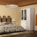 74.8-Inch Tall Large Modular Wardrobe Closet with Glass Doors