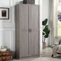 Modern Storage Wardrobe Cabinet with Doors and Multi Compartment Shelves