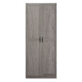 Modern Storage Wardrobe Cabinet with Doors and Multi Compartment Shelves