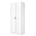 Modern Storage Wardrobe Cabinet with Doors and Multi Compartment Shelves