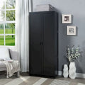 Modern Storage Wardrobe Cabinet with Doors and Multi Compartment Shelves