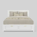 White Carmel Eastern King Storage Bed