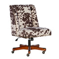 Plush Office Chair with Brown and White Cow Print