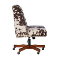 Plush Office Chair with Brown and White Cow Print