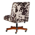 Plush Office Chair with Brown and White Cow Print