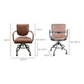 Aurelle Home Vintage-Inspired Soft Brown Leather Rustic Desk Chair