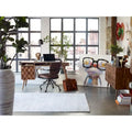 Swivel Office Desk Chair with Upholstered Seat and Rolling Base