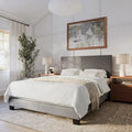 Nova Contemporary Queen Bed with Upholstered Design – Box Spring Needed