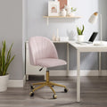 Curved Velvet Swivel Desk Chair - Aubrie Collection