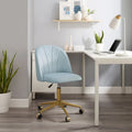 Curved Velvet Swivel Desk Chair - Aubrie Collection