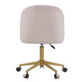 Curved Velvet Swivel Desk Chair - Aubrie Collection