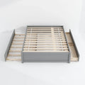 Full Bed Frame with Twin Trundle and Dual Storage Drawers