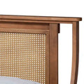 Jamila Contemporary Synthetic Rattan Platform Bed in Walnut Brown