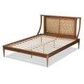 Jamila Contemporary Synthetic Rattan Platform Bed in Walnut Brown