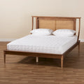 Jamila Contemporary Synthetic Rattan Platform Bed in Walnut Brown