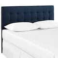 Hixson Elegant Dark Blue Fabric King Size Headboard