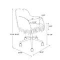 Amber Off-White Faux Fur Executive Chair