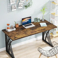 Contemporary 55-Inch Gold and White Computer Desk - Versatile Dining, Vanity, and Conference Table with Elegant Gold Legs