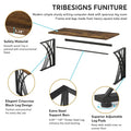 Contemporary 55-Inch Gold and White Computer Desk - Versatile Dining, Vanity, and Conference Table with Elegant Gold Legs
