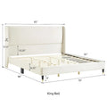 Roundhill Furniture Rozitta Upholstered Wingback Bed with Platform Design