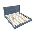 Roundhill Furniture Rozitta Upholstered Wingback Bed with Platform Design