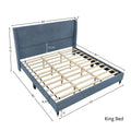 Roundhill Furniture Rozitta Upholstered Wingback Bed with Platform Design