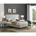 Roundhill Furniture Rozitta Upholstered Wingback Bed with Platform Design