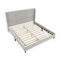 Roundhill Furniture Rozitta Upholstered Wingback Bed with Platform Design
