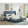 Roundhill Furniture Rozitta Upholstered Wingback Bed with Platform Design