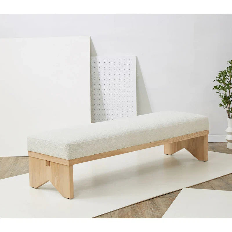 SAFAVIEH Couture Boris Mid-Century Modern Bench - Dimensions: 62.4" W x 19.7" D x 16.5" H