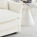 Set of 2 High-End Chenille Upholstered Accent Chairs with Toss Pillows - White Living Room Armchairs