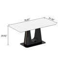 0.47-Inch Thick Sintered Stone Composite Dining Table with Tempered Glass Top and Stainless Steel Base