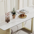 0.47-Inch Thick Sintered Stone Composite Dining Table with Tempered Glass Top and Stainless Steel Base