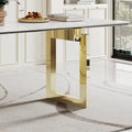 0.47-Inch Thick Sintered Stone Composite Dining Table with Tempered Glass Top and Stainless Steel Base