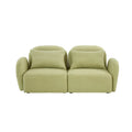 White Teddy Fabric Lazy Loveseat for Living Room