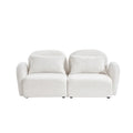 White Teddy Fabric Lazy Loveseat for Living Room