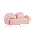 White Teddy Fabric Lazy Loveseat for Living Room