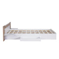 Natural Queen Size Platform Bed with Headboard, Storage Drawers, Shelves, USB Ports, and Outlets