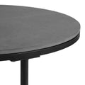 Round Sintered Stone Top Nesting Coffee Table with Black Metal Frame - 31.5 x 17.7 Inches
